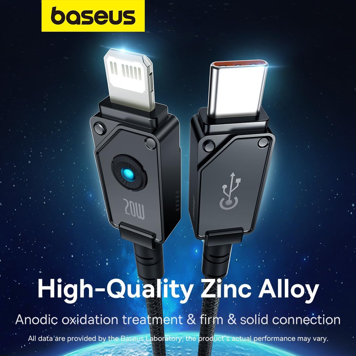 Baseus Unbreakable USB-C to Lightning Cable 20W — 1m — Black