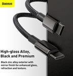 Baseus Tungsten Gold Fast Charging Data Cable Type-C to Type-C 100W 2m Black — Black