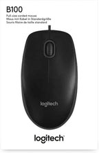 Logitech B100 Wired Mouse — Black