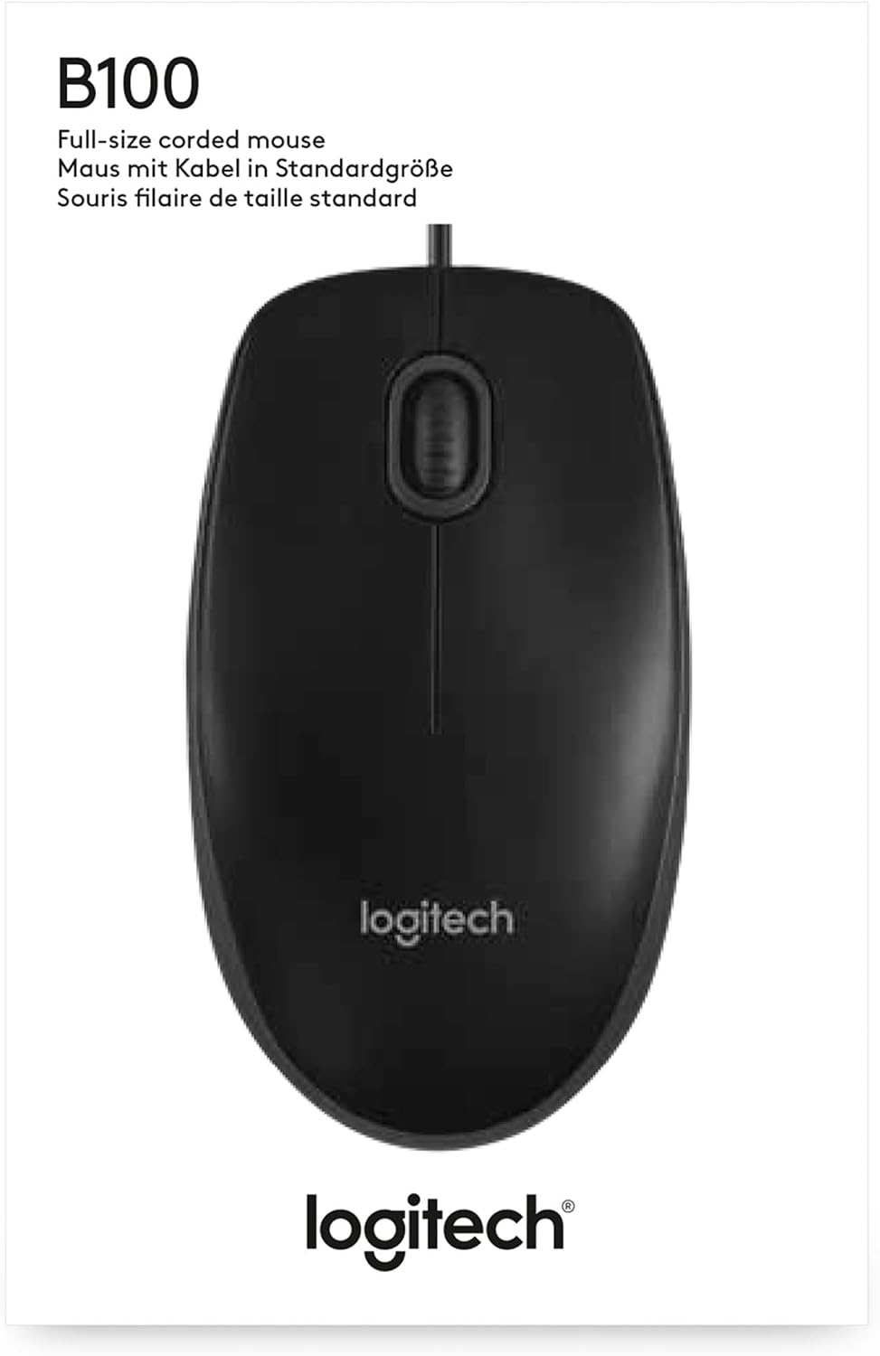 Logitech B100 Wired Mouse — Black