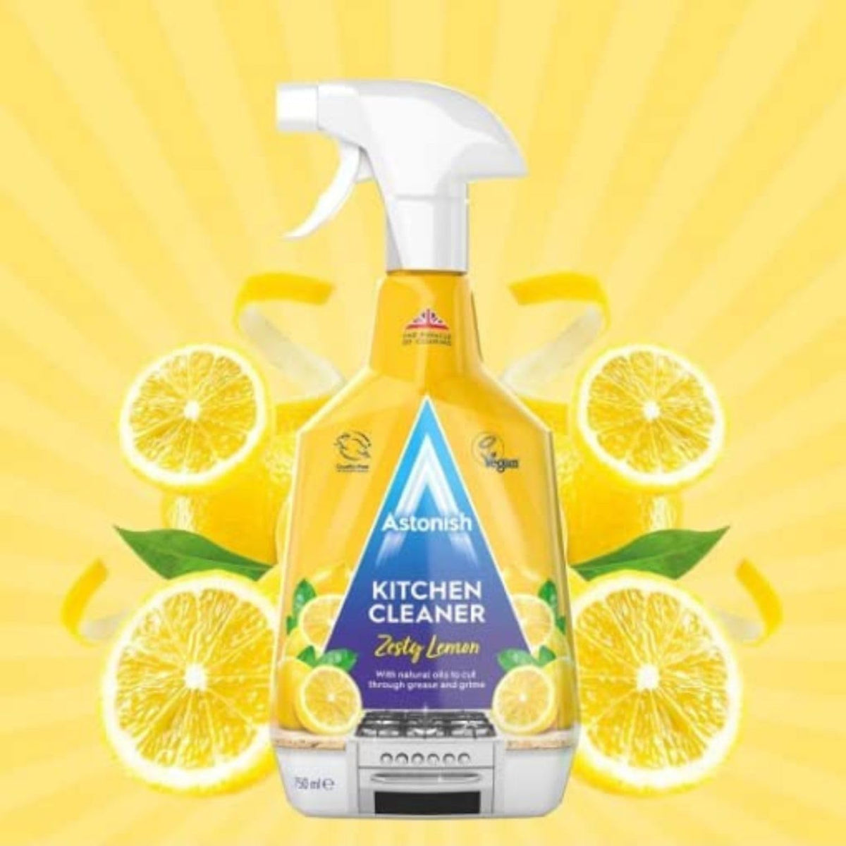 Astonish Kitchen Cleaner - Blended With Natural Oils - Tough on Dirt & Grime -Deep & Effective Cleaning - Easy to Use - Eco Friendly - Vegan - Cruelty Free - Zesty Lemon Fragrance -750ML — additional product view 2