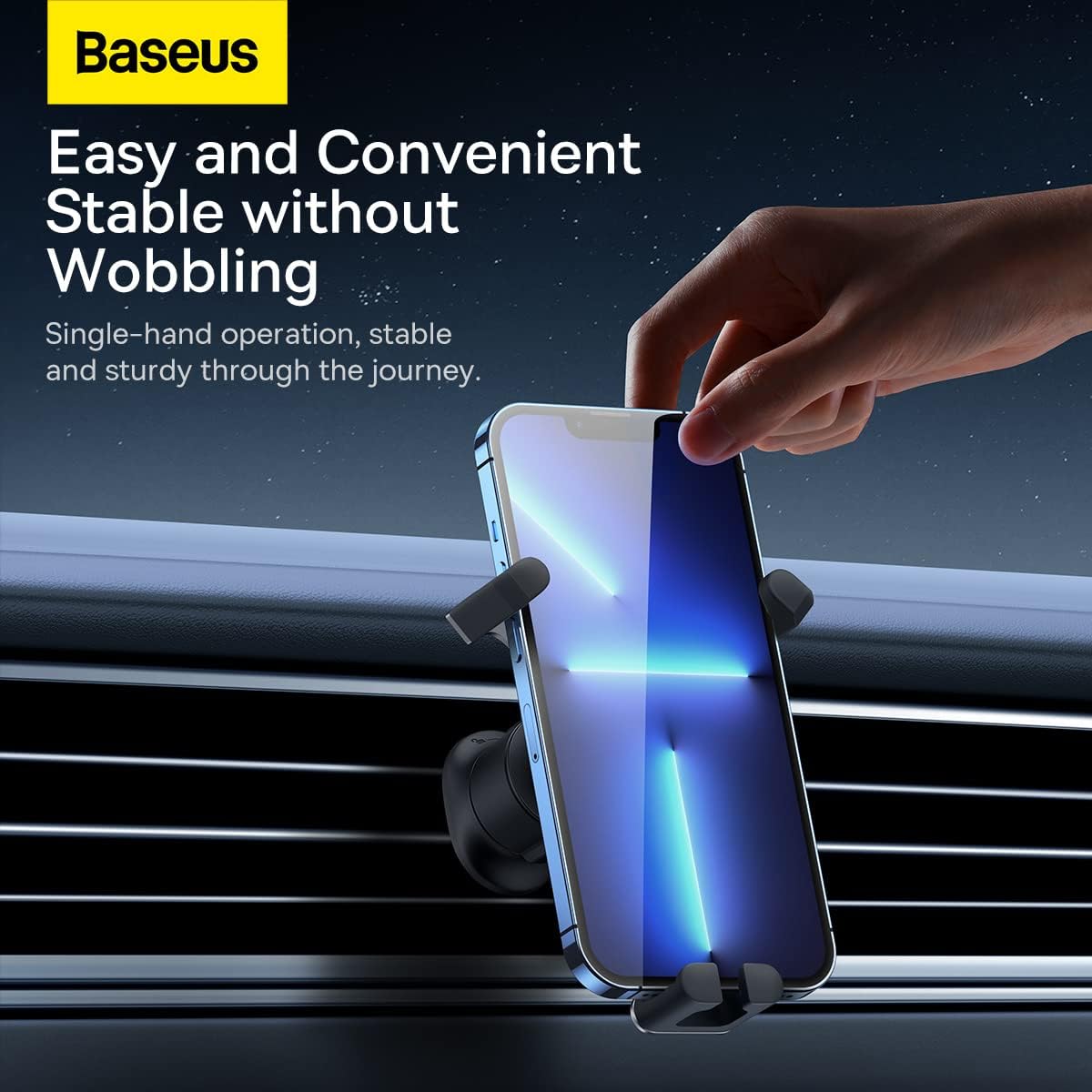 Baseus Gravity Car Phone Holder for Air Vent Outlet, Universal Car Phone Mount, Y-Shaped Phone Holder for Car — Black