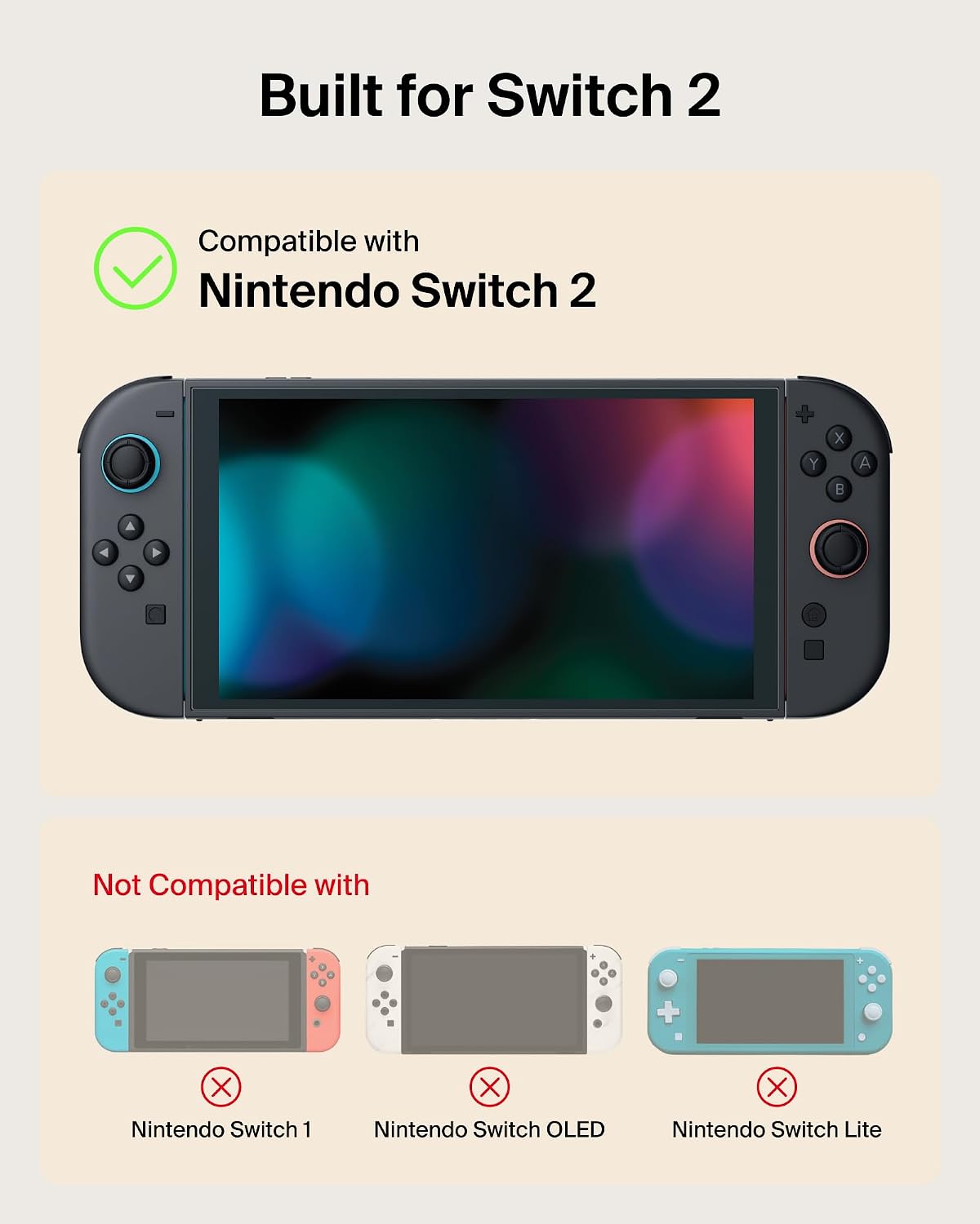 Belkin Nintendo Switch 2 Case Grip, Dockable & Quick-Release Design, Ergonomic Non-Slip, Kickstand Compatible Protective Case, Detachable & Comfortable Joy-Con 2 Handheld Grip, Travel Controller case