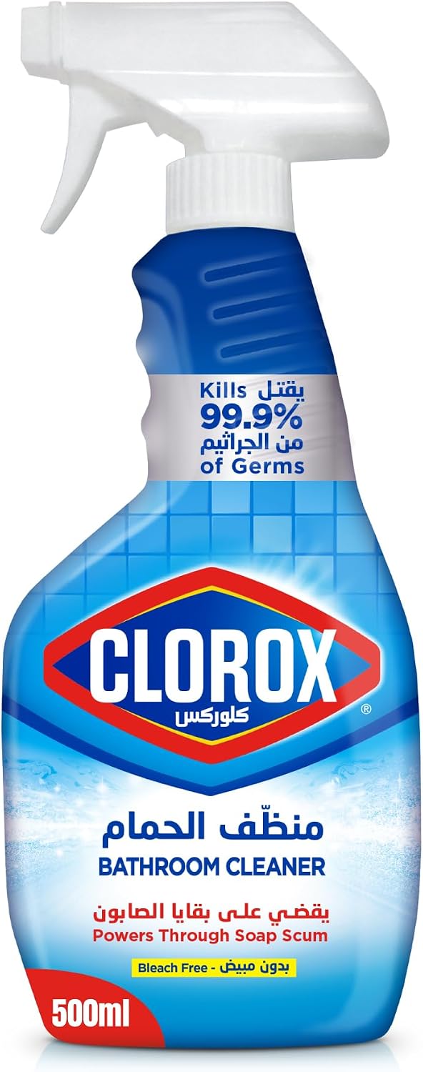 Clorox Bathroom Spray Cleaner, Bleach Free, 500 ml, Kills 99.9% Of Germs, Powers Through Soap Scum, Bleach Free — front product image