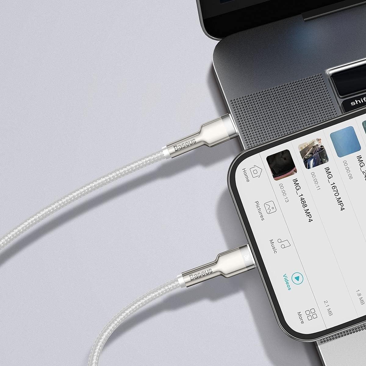 Baseus Cafule Metal USB-C to Lightning Cable 20W — 1m — White