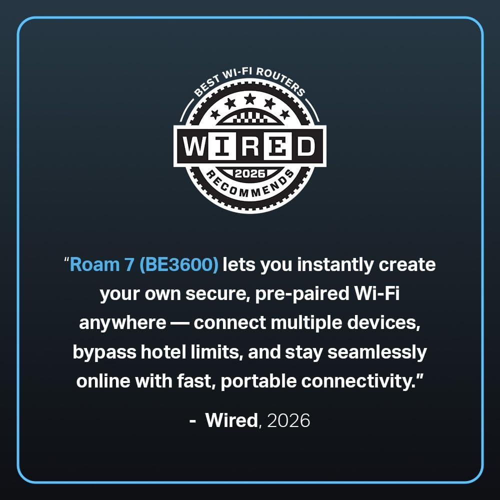 TP-Link BE3600 Wi-Fi 7 Portable Travel Router TL-WR3602BE | Dual-Band, 2.5 Gig Port, USB 3.0 | Multi-Modes in One | OpenVPN, WireGuard® | Public WiFi Sharing for Hotel/Cruise/RV/Plane | No 6 GHz