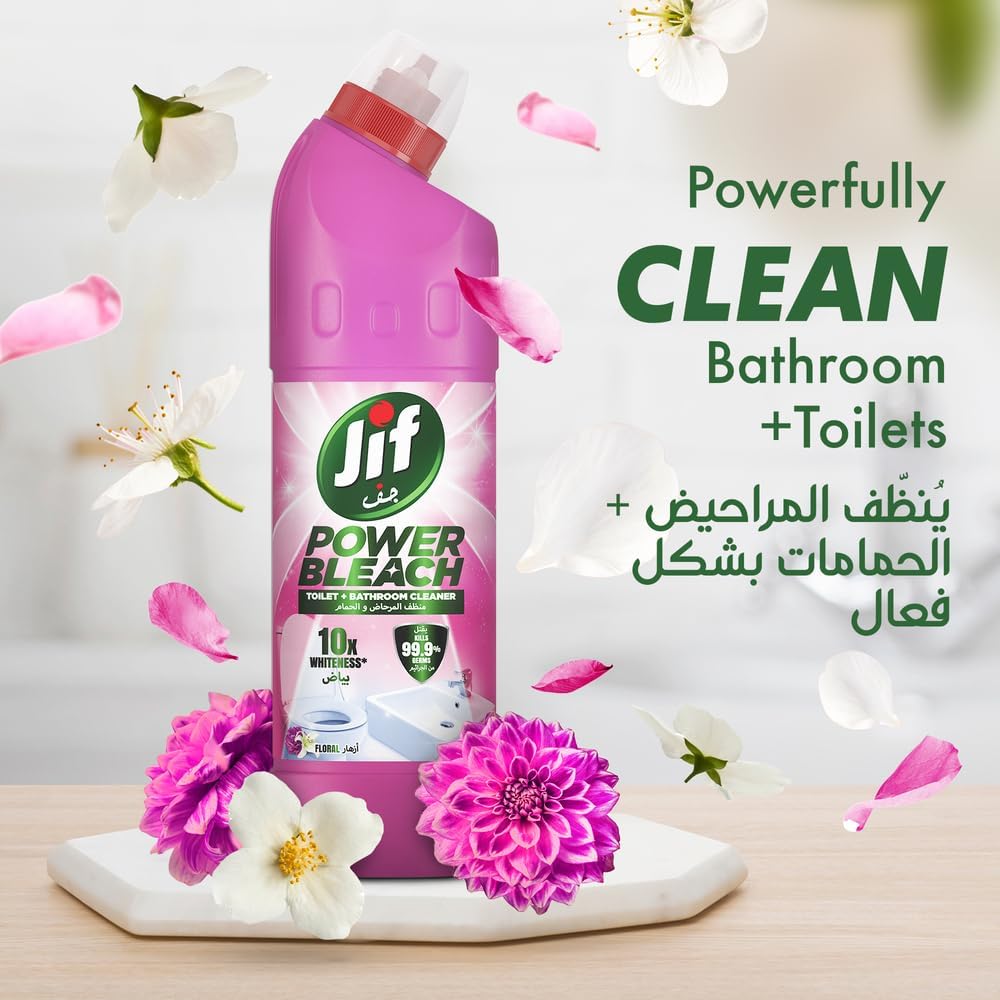 JIF Power Bleach Bathroom Cleaner, Floral, kills 99.9 percent germs, 750ml — additional product view 3