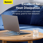 Baseus Metal Foldable Laptop Stand Base Desktop Portable Notebook Holder Cooling Bracket — Silver