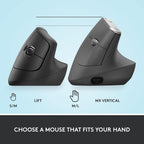 Logitech Lift Vertical Wireless Mouse — Graphite