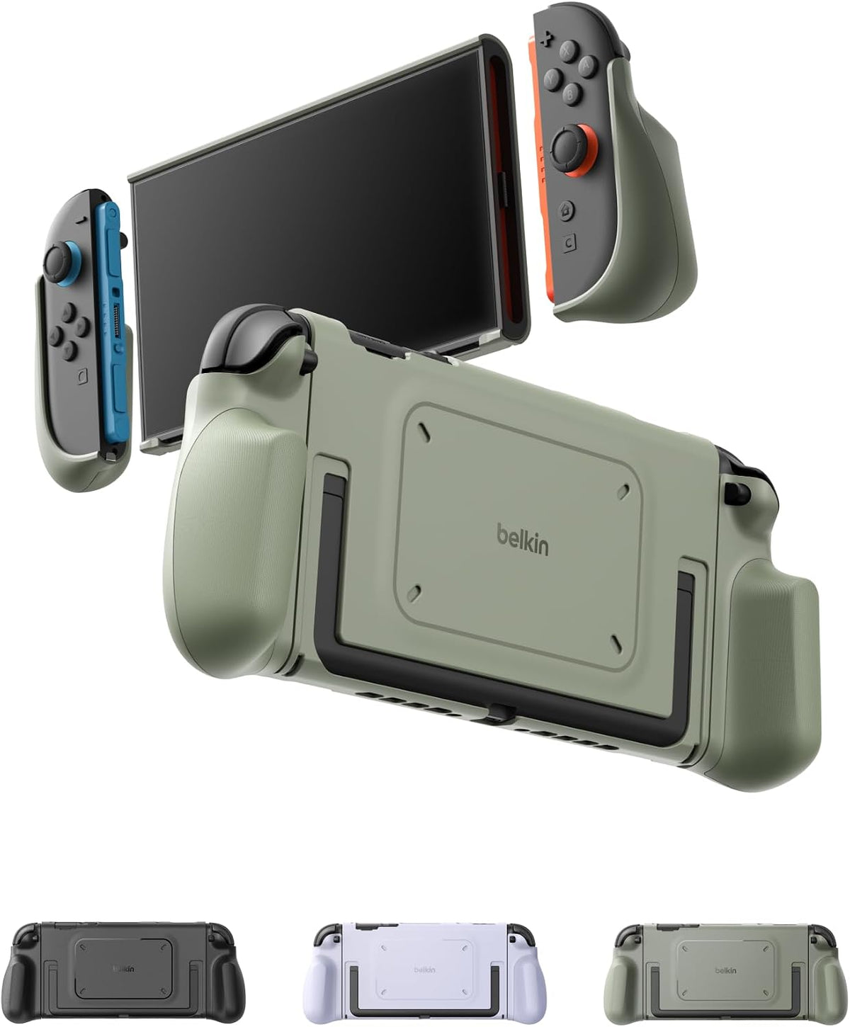 Belkin Nintendo Switch 2 Case Grip, Dockable & Quick-Release Design, Ergonomic Non-Slip, Kickstand Compatible Protective Case, Detachable & Comfortable Joy-Con 2 Handheld Grip, Travel Controller case