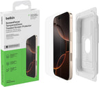 Belkin ScreenForce TemperedGlass iPhone 16 Pro Screen Protector, slim design, crystal clear, scratch-resistant, bubble-free application included, full screen tempered glass protector for iPhone 16 Pro