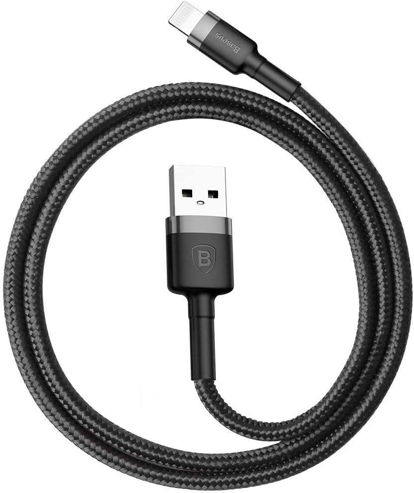 Baseus Cafule USB Cable for Lightning, 1.5A, 2m, Gray/Black — Grey + Black
