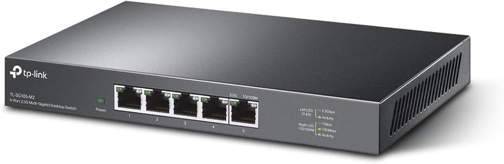 TP-Link TL-SG105-M2 | 5 Port Multi-Gigabit Unmanaged Network Switch, Ethernet Splitter | 2.5G Bandwidth | Plug & Play | Desktop/Wall-Mount | Fanless Metal Design