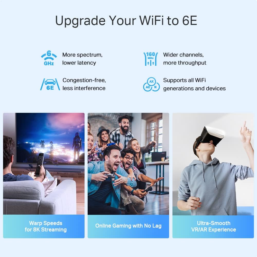 TP-Link Deco XE75 Pro AXE5400 Whole Home Tri-Band Mesh Wi-Fi 6E System, 1× 2.5 Gbps Port + 2× Gigabit Ports, AI-Driven Mesh, cover up to 2,900 ft2, Connect up to 200 devices, HomeShield, 8K, Pack of 3
