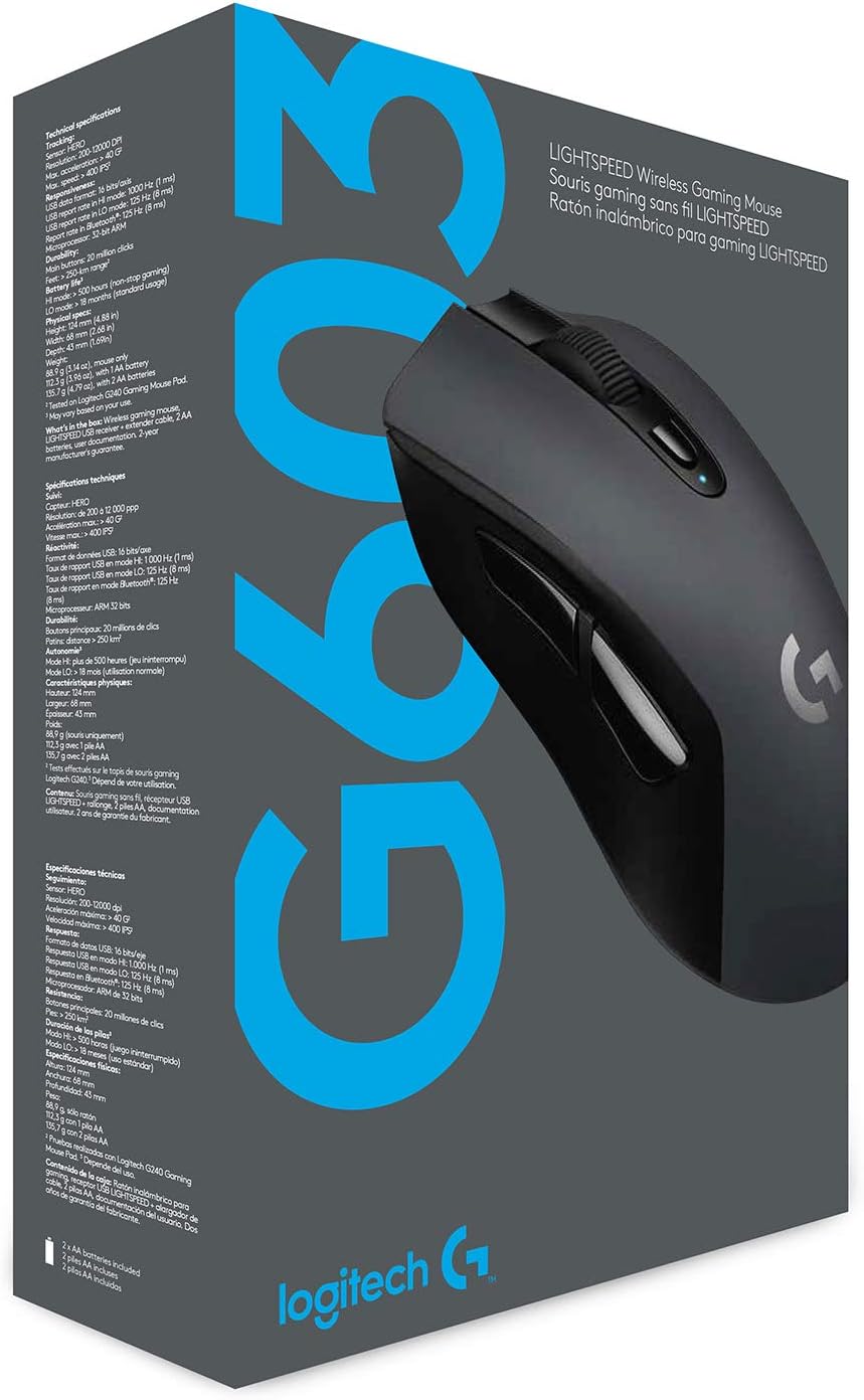 Logitech G603 Wireless Gaming Mouse — Black