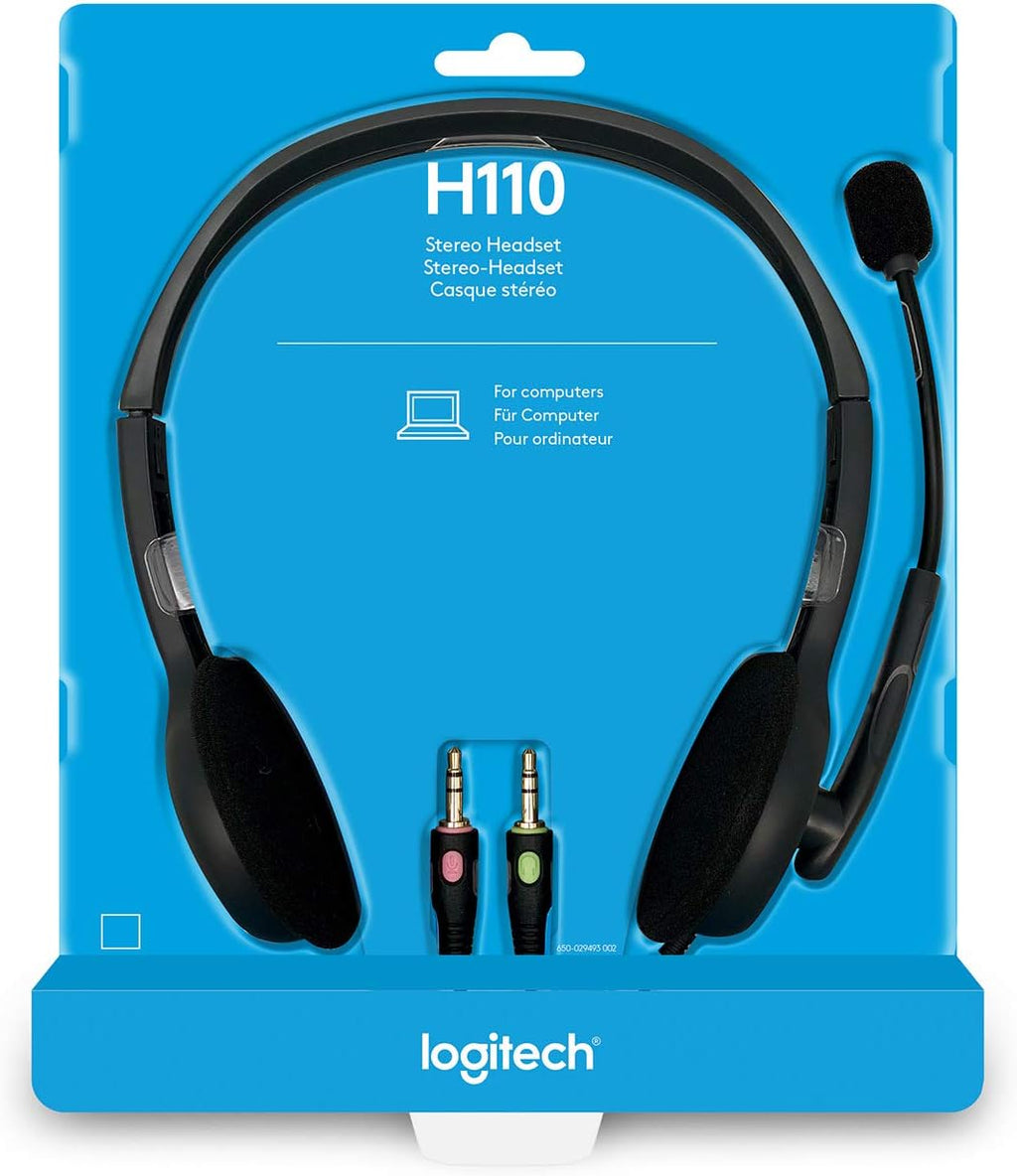 Logitech H110 Headset — Grey/Silver