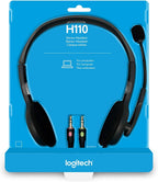 Logitech H110 Headset — Grey/Silver