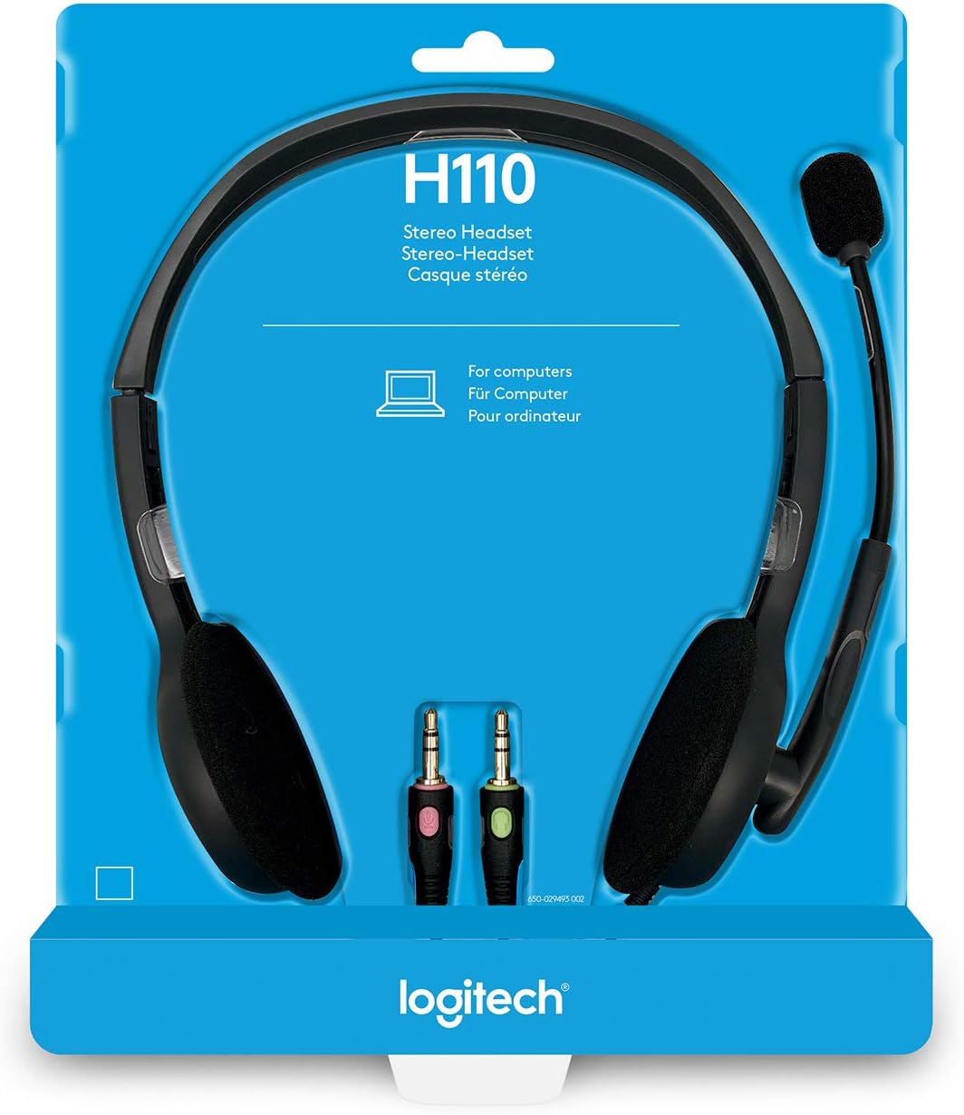 Logitech H110 Headset — Grey/Silver