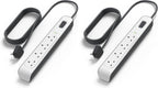 Belkin Bsv400Af2M 4-Way Surge Protection Strip With 2 Meters Cord Length - Heavy Duty Electrical Extension Socket, Durable And Robust Housing, 14Awg Capacity On/Off Switch White, Meter V1 (Pack of 2)