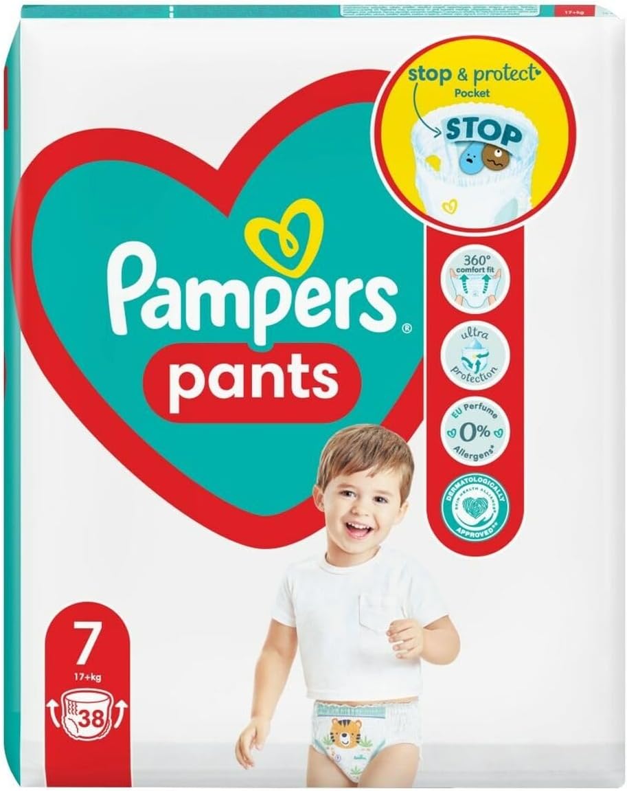 Pampers Pants Nappies Size 7 (17+ kg), Pack of 38, Best Protection & Comfort Pampers in Easy Fit Nappies