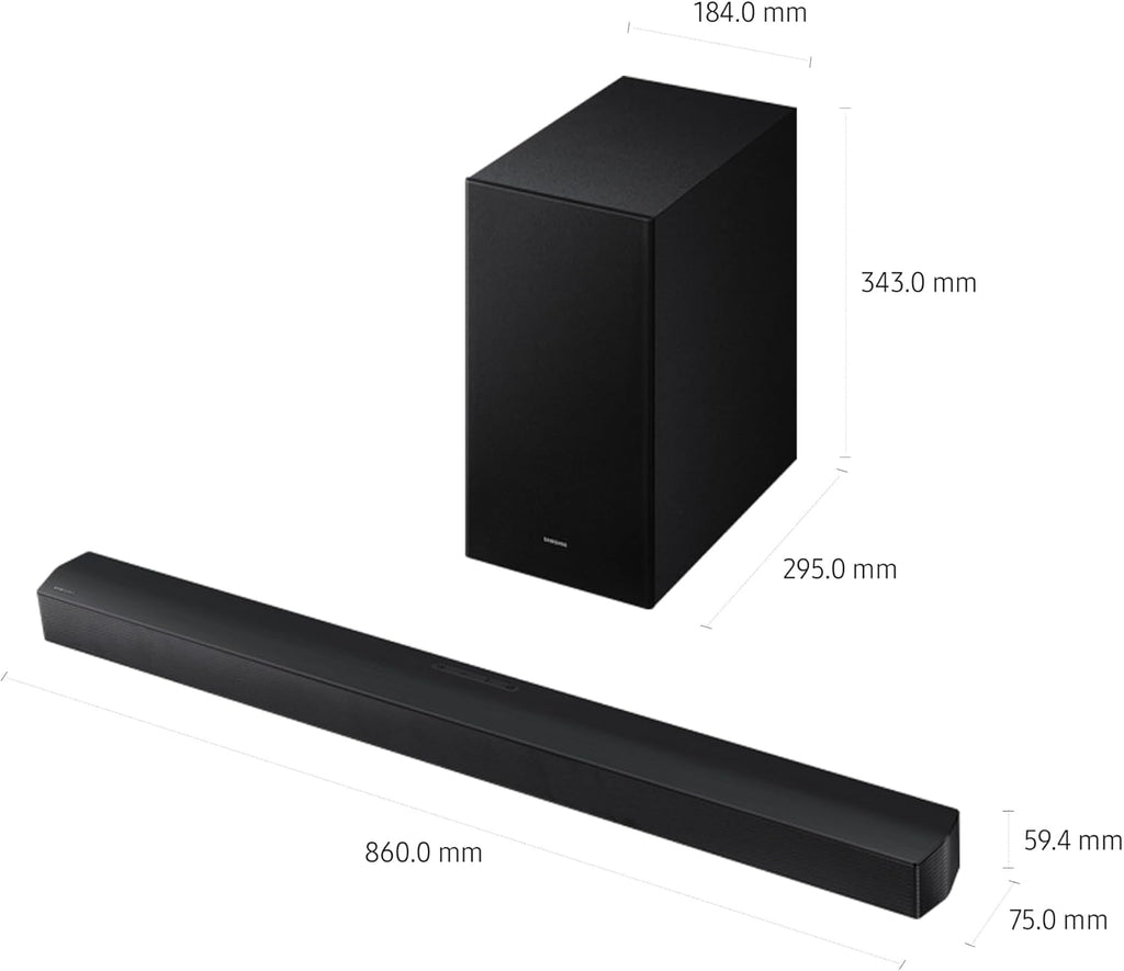 Samsung B-series Soundbar, B650F, 3.1 ch, Subwoofer, 3.1ch Sound, Q-Symphony, Dolby Audio/DTS Virtual:X, Adaptive Sound, HW-B650F/ZN (2025 - UAE Version)