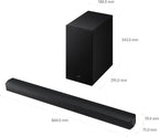 Samsung B-series Soundbar, B650F, 3.1 ch, Subwoofer, 3.1ch Sound, Q-Symphony, Dolby Audio/DTS Virtual:X, Adaptive Sound, HW-B650F/ZN (2025 - UAE Version)