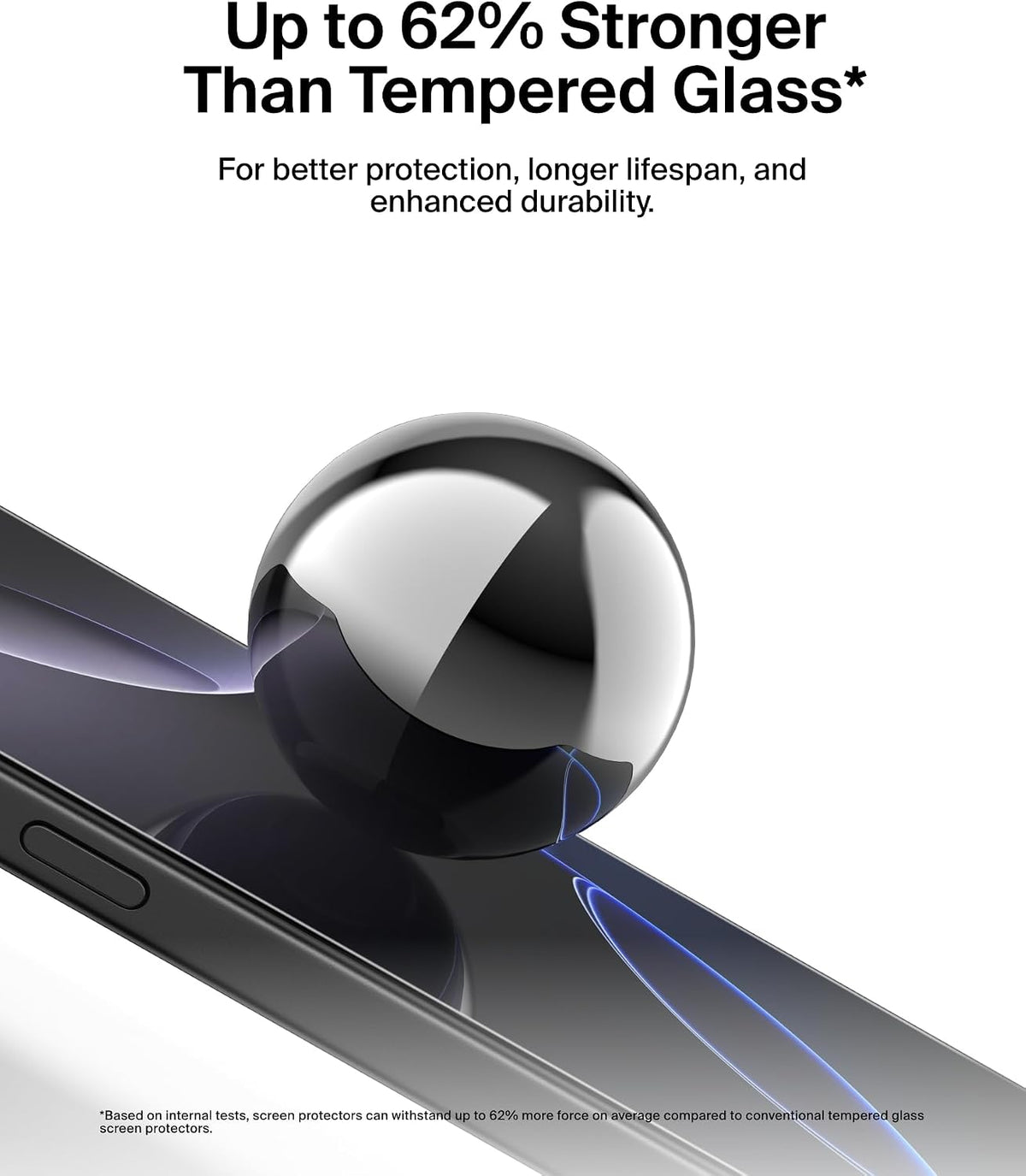 Belkin ScreenForce InvisiGlass iPhone 16 Pro Max Screen Protector, scratch-resistant impact protection, easy align tray for bubble free application, made with recycled glass for iPhone 16 Pro Max
