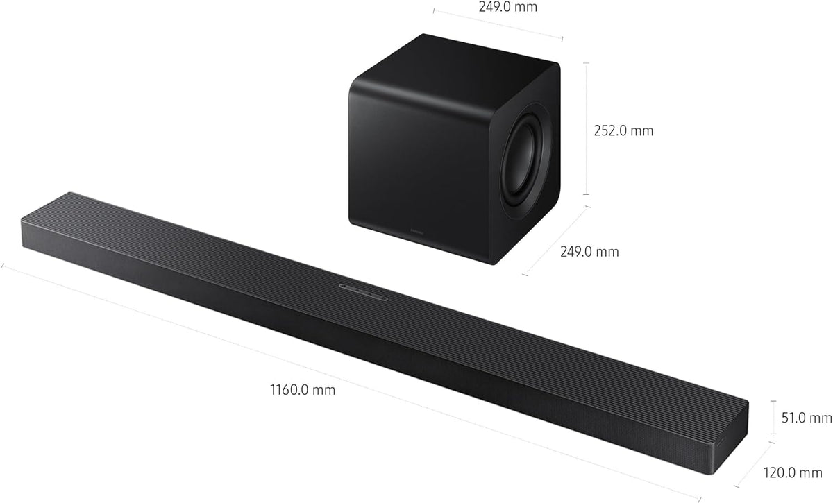 Samsung Q-series Soundbar, QS700F, 3.1.2 ch, Subwoofer, Convertible Fit, True 3.1.2ch Sound, Wireless Dolby Atmos, Q-Symphony, HW-QS700F/ZN (2025 - UAE Version)