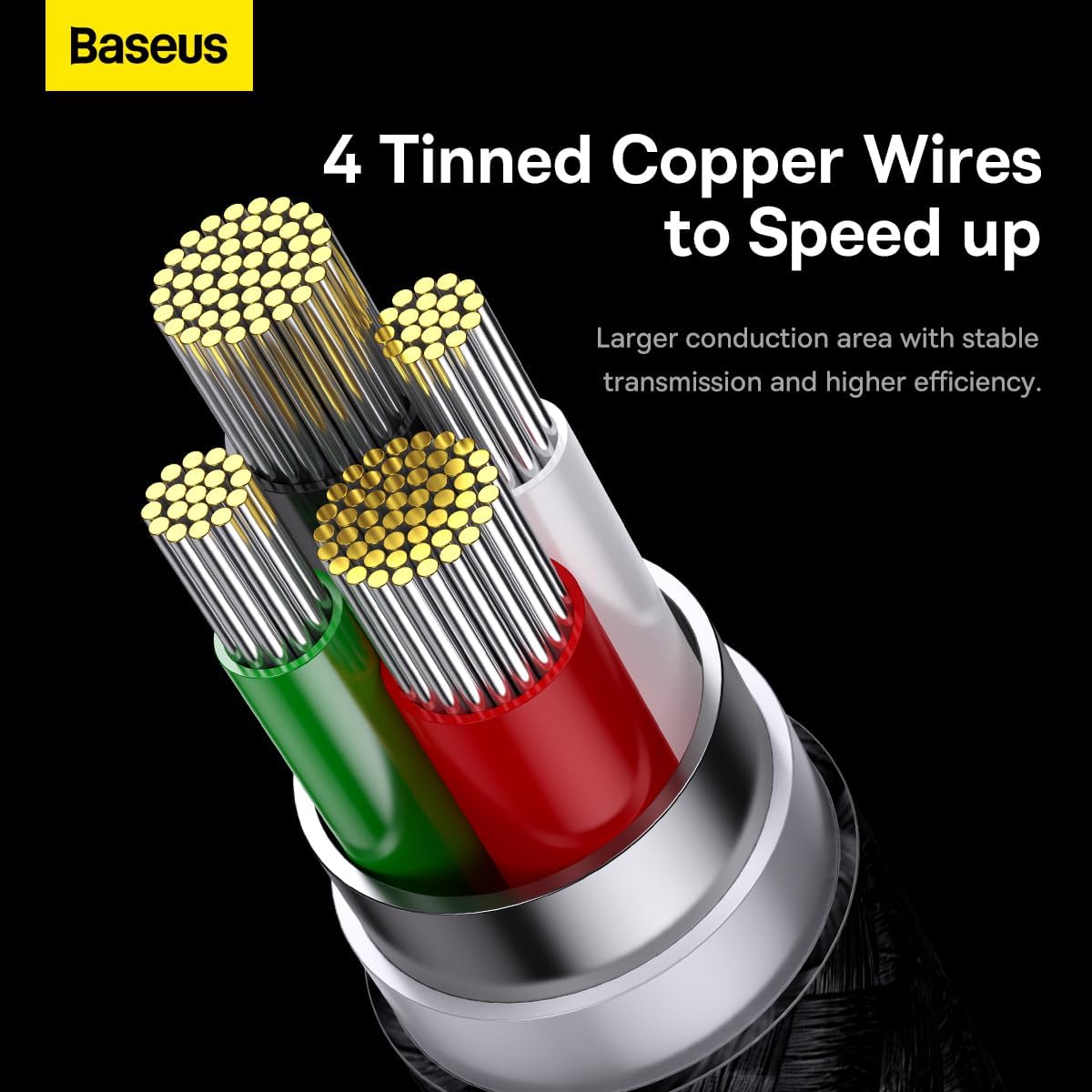 Baseus StarSpeed USB-A to Lightning / Micro-USB / USB-C Cable 3.5A — 1.2m — Black