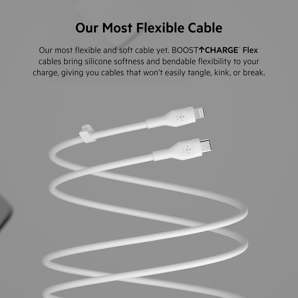 Belkin Silicone Cable Lightning to Type-C 1 Meter White