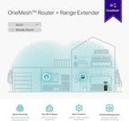 TP-Link RE315 AC1200Mbps WiFi Extender Booster Dual Band, 2 External Antennas, EasyMesh, WiFi Booster Range Extender, Internet Booster, Access Point, Works with Any WiFi Router, Easy Setup, UK Plug