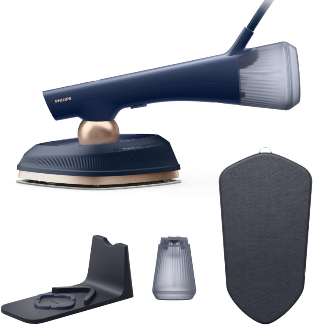 Philips OneTurn Iron & Steamer, 1800W, 45g/min Steam Rate, 90g Steam Boost — dark blue