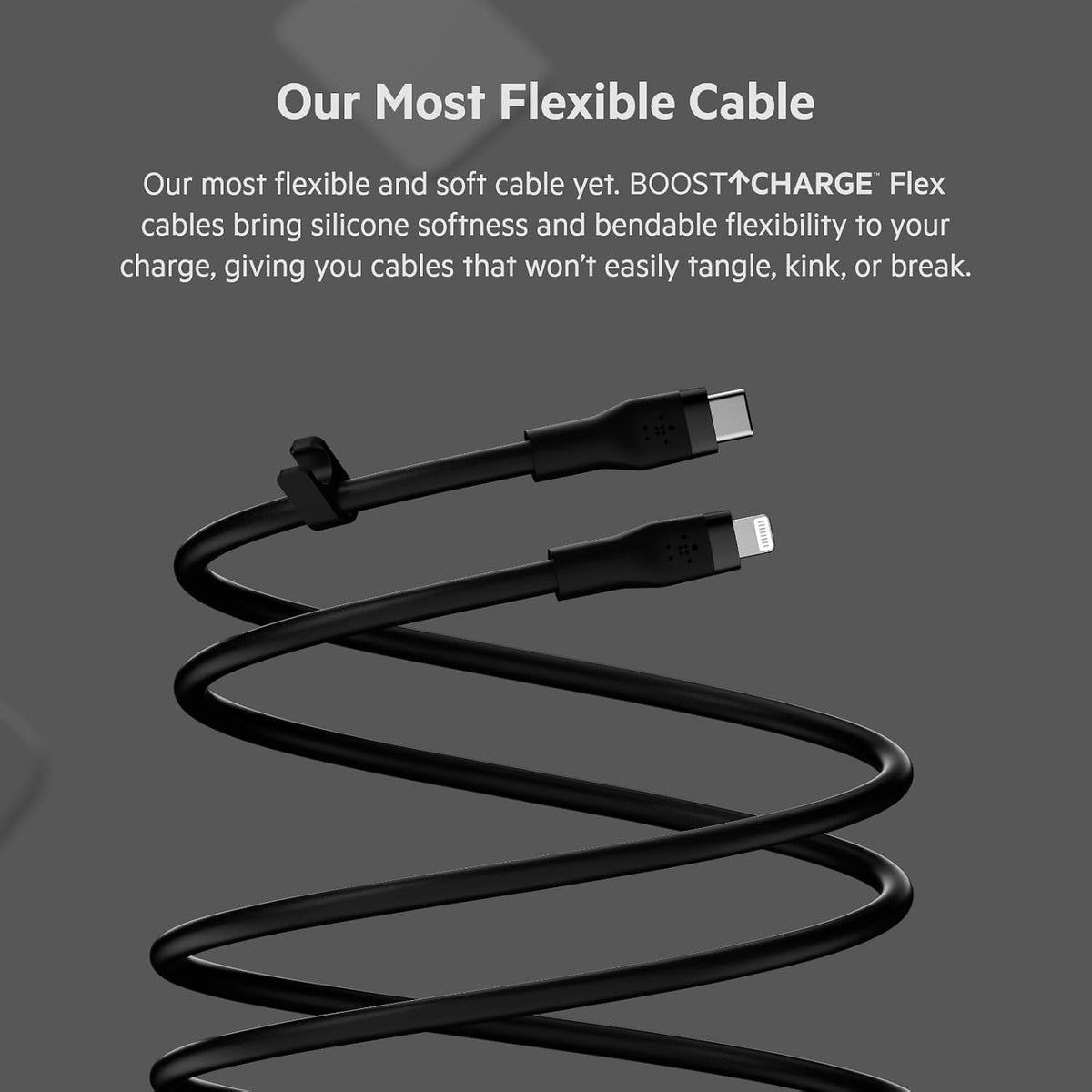 Belkin Silicone Cable Lightning to Type-C 1 Meter Black