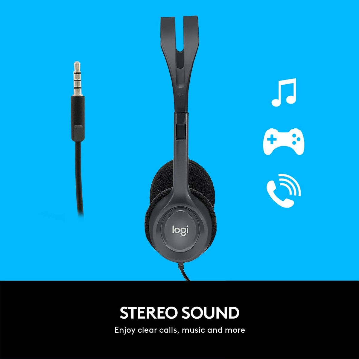 Logitech H111 Headset — Black/Silver