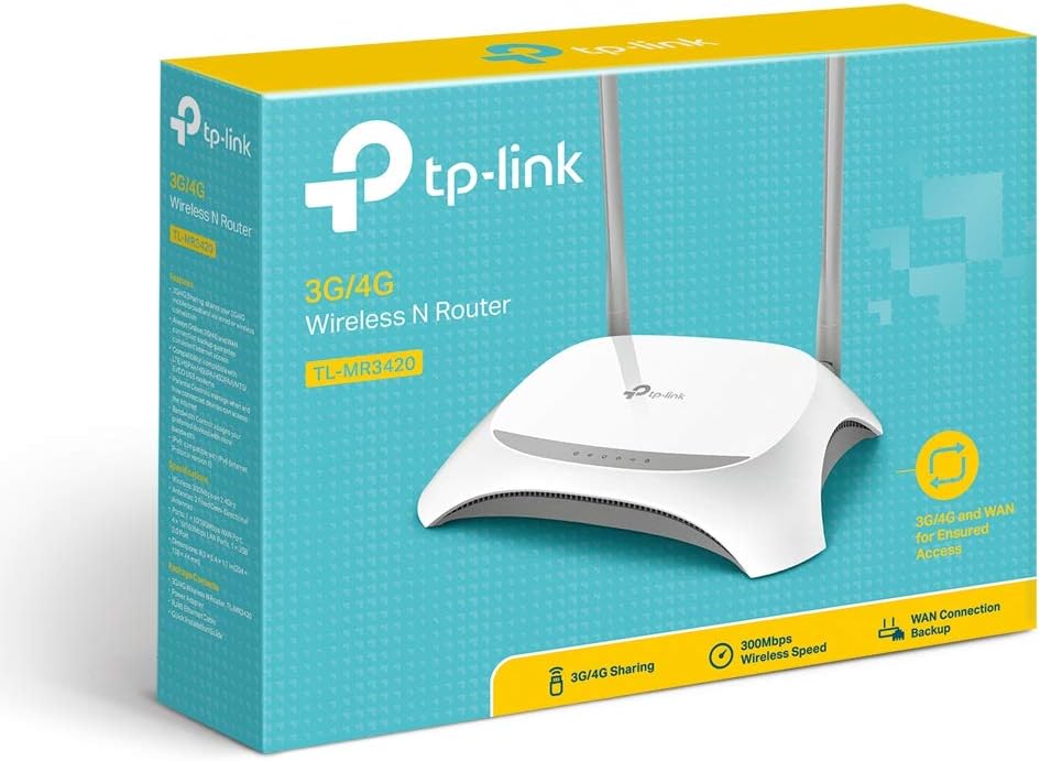 TP-Link 300 Mbps 3G/4G Wi-Fi Router, 1 UBS 2.0 Port, WPS Button, No Configuration Required, UK Plug (Archer MR3420)