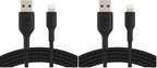 Belkin iPhone Cable (3M) Braided USB to Lightning Cable – Black (Pack of 2)