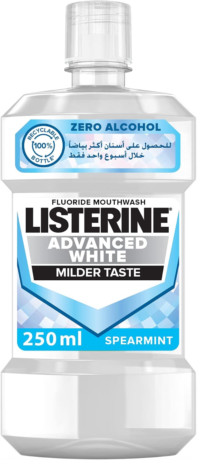 Listerine Advanced White Mouthwash, Spearmint, 250 ml — front product image