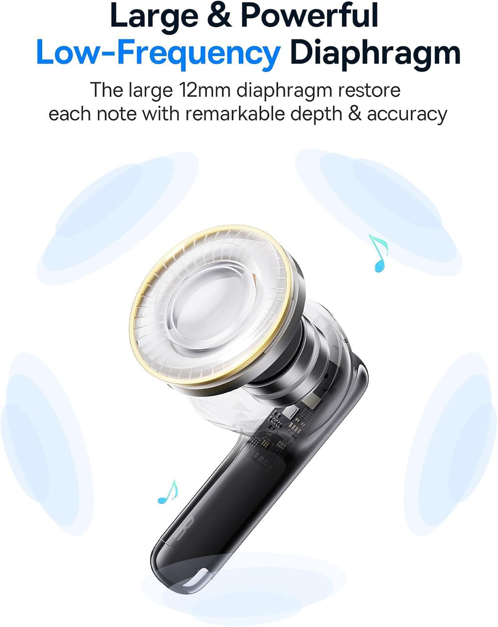 Baseus Bowie E13 TWS Earbuds Bluetooth 5.3 Wireless Earphones, 30H Playtime, 12mm Drivers, 0.06s Low Latency, Fast Charging, App Control, Custom EQ, Touch Controls — Black