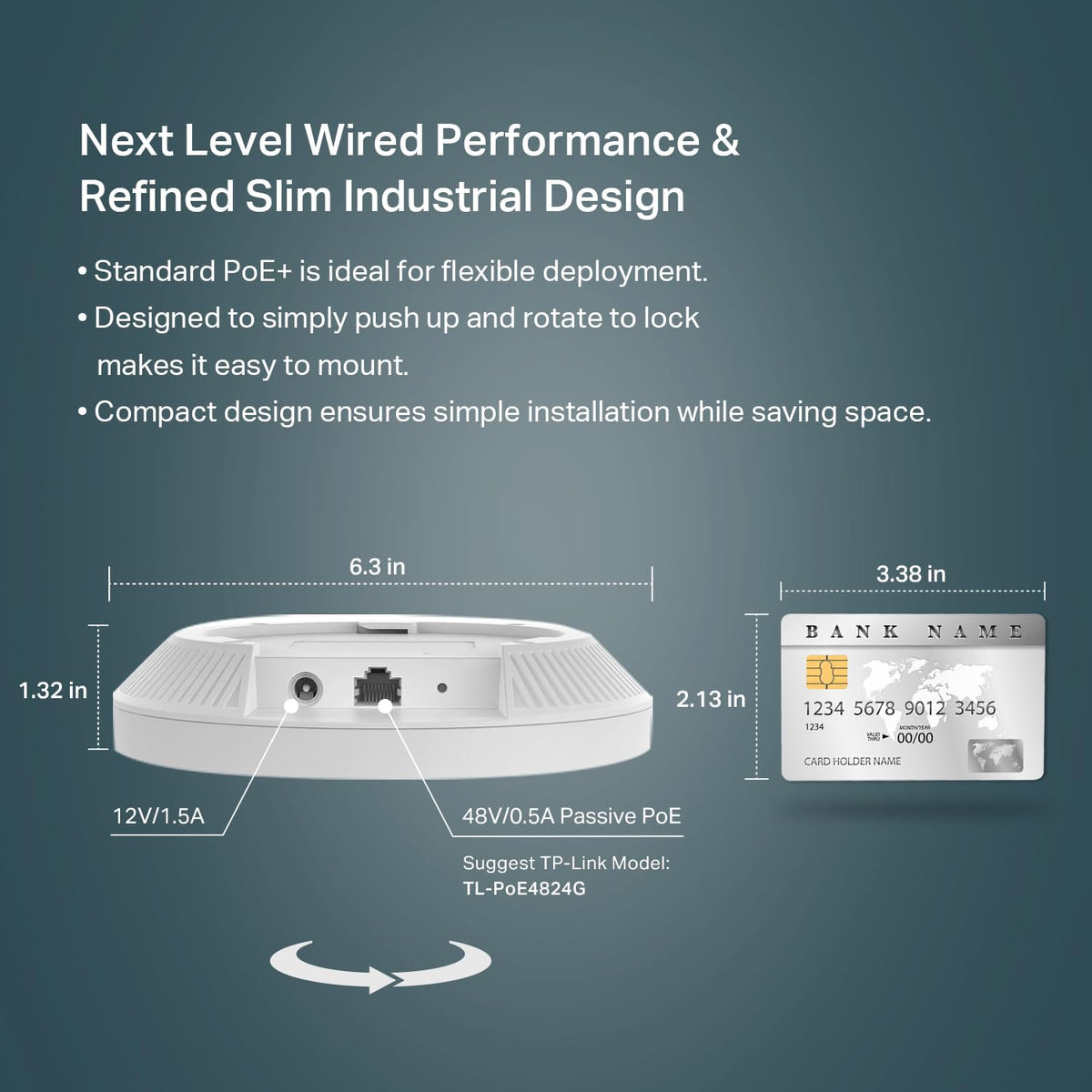 TP Link EAP650 Omada WiFi 6 AX3000 Wireless Gigabit Ceiling Mount Access Point Support Mesh, OFDMA, Seamless Roaming, HE160 & MU MIMO SDN Integrated Cloud Access & Omada App PoE+ Powered, White
