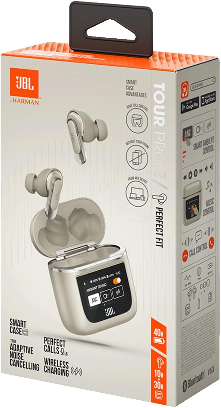 JBL Tour Pro 2 True Wireless Earbuds — Champagne