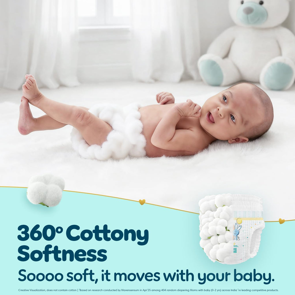 Pampers Premium Care Pant Style Baby Diapers S 26 Count | No Marks Design | Voted India’s #1 Softest Diaper | All in 1 diaper with 360 Cottony Softness