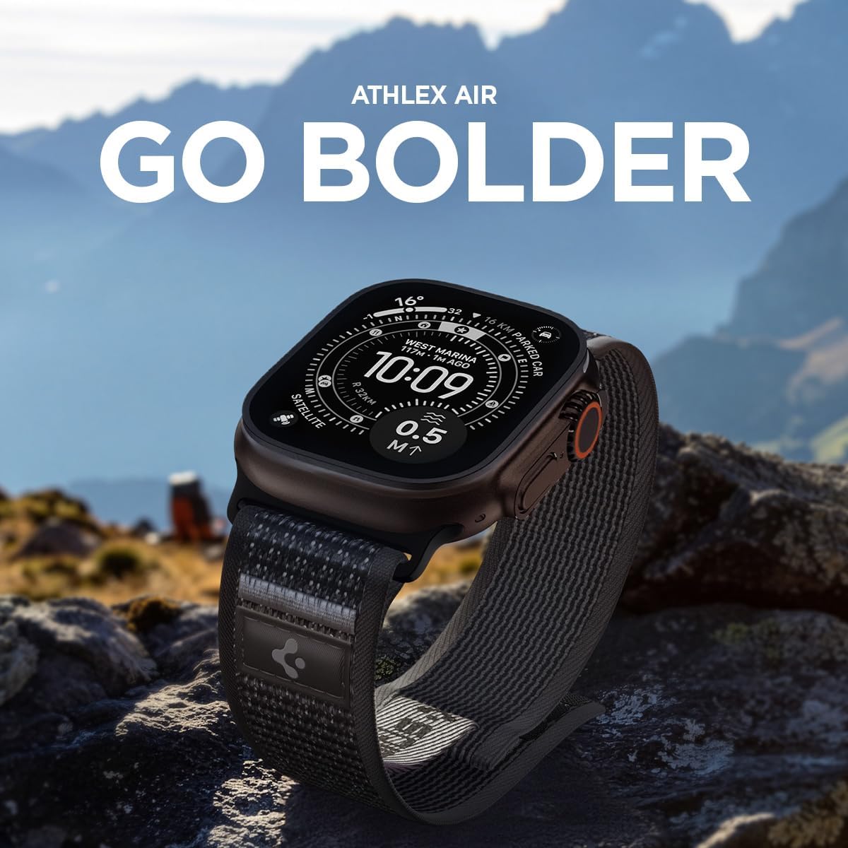Spigen Athlex Air 2 for Apple Watch Band for Apple Watch Ultra 4/3/2/1 49mm — Active Black Gray — product image 3