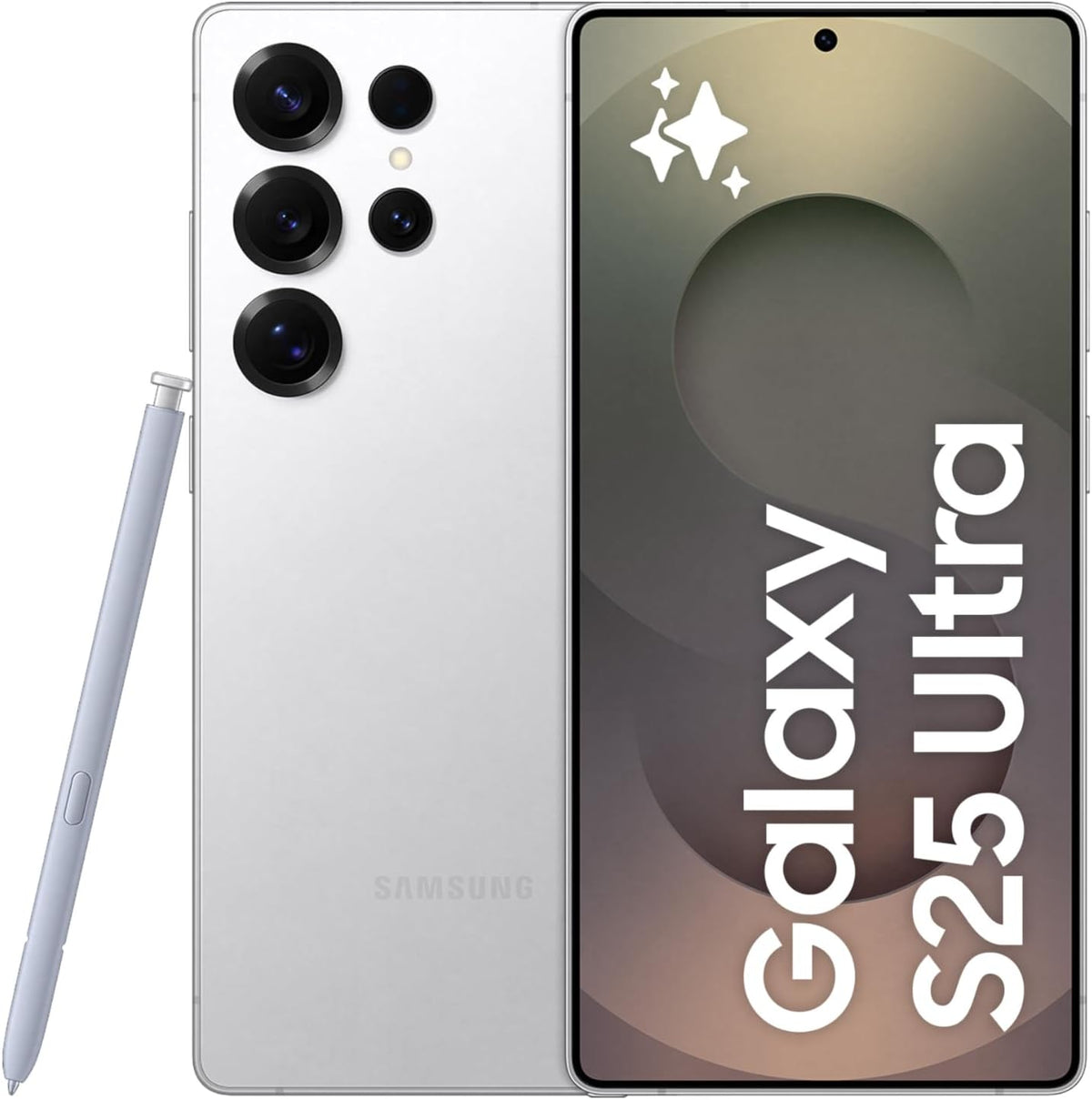 Samsung Galaxy S25 Ultra AI Phone, 256GB Storage, 12GB RAM, Titanium Whitesilver, Android Smartphone, 200MP Camera, S Pen, Long Battery Life (UAE Type Approved)