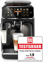 Philips 5400 Series Espresso Machine - Coffee Bean - LatteGo Milk Frother, 12 Coffee Specialities, Intuitive Display, 4 User Profiles, Black (EP5441/50) — Black
