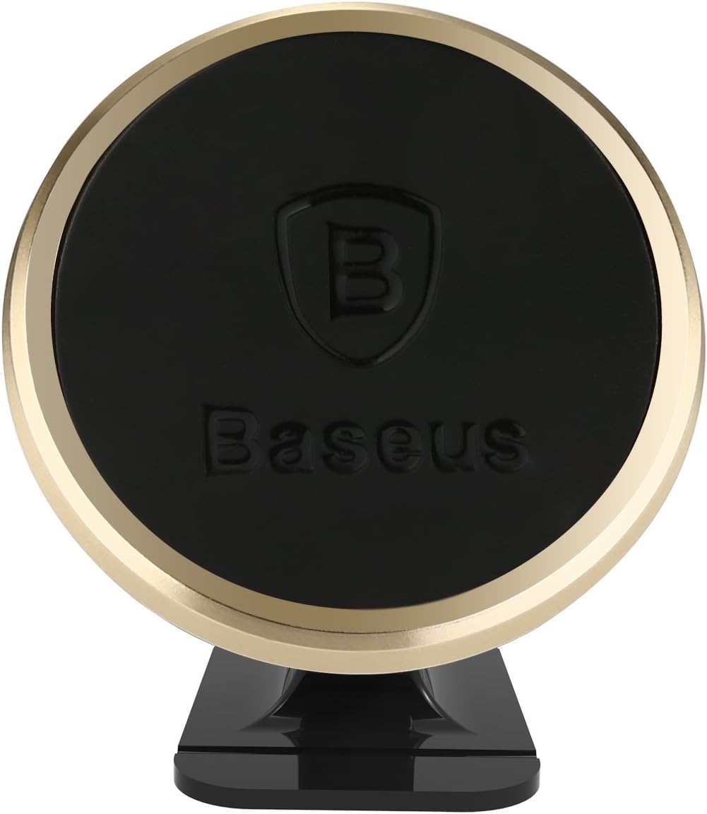 Baseus Magnetic Car Phone Holder 360 Degree Mobile Mount Suction Bracket — 360°Rotation- Small — Gold