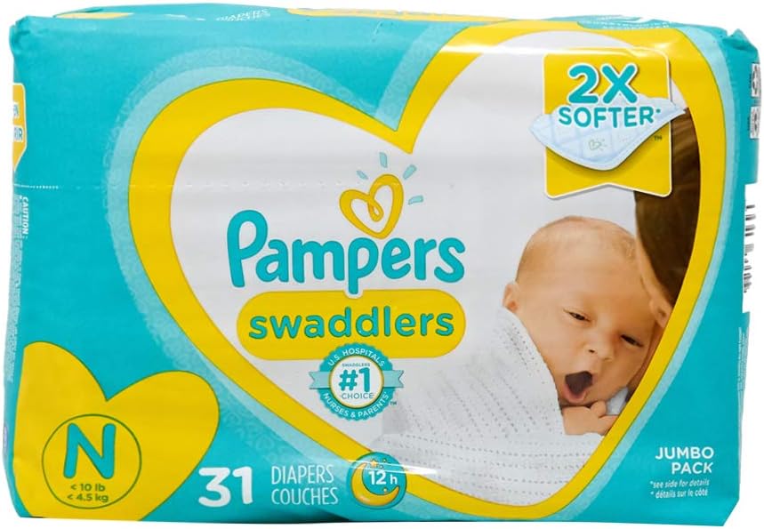 Pampers Swaddlers Newborn Diapers Size N 31 Count