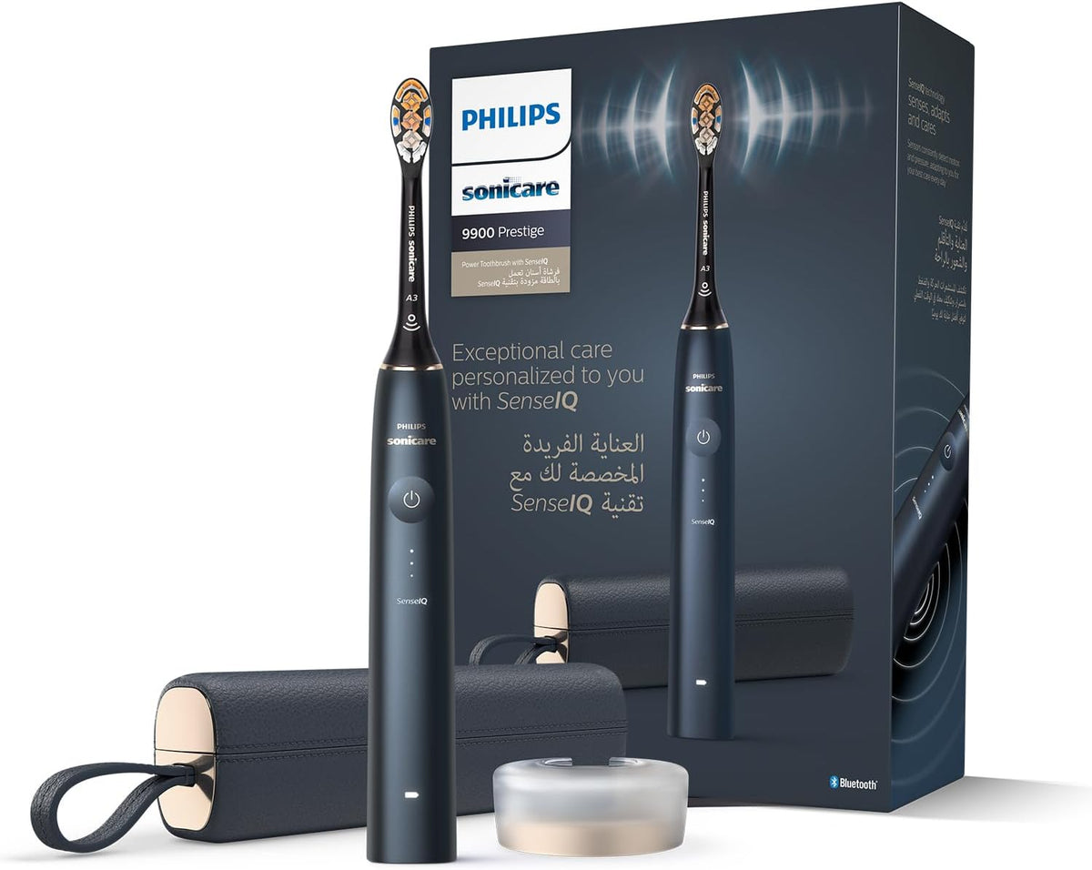 Philips Sonicare 9900 Prestige Rechargeable Electric Power Toothbrush With Senseiq And Ai-Powered Sonicare App; Colour Midnight Blue - HX9992/22 Certified Uae 3 Pin — Midnight Blue