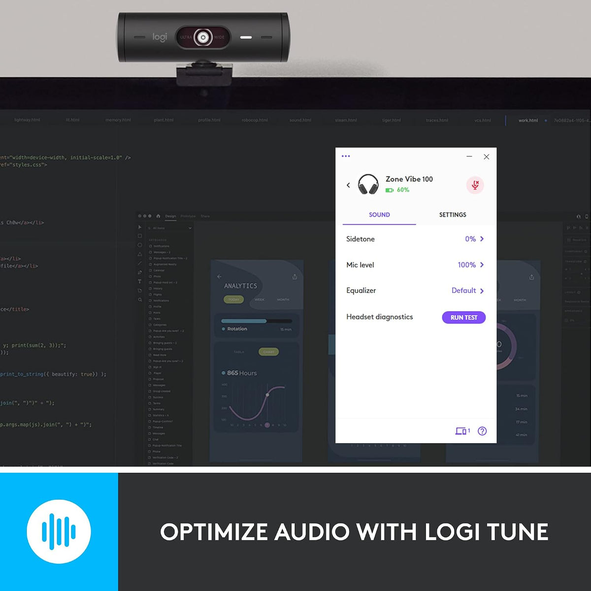 Logitech Brio 500 and Zone Vibe 100 Bundle — Graphite