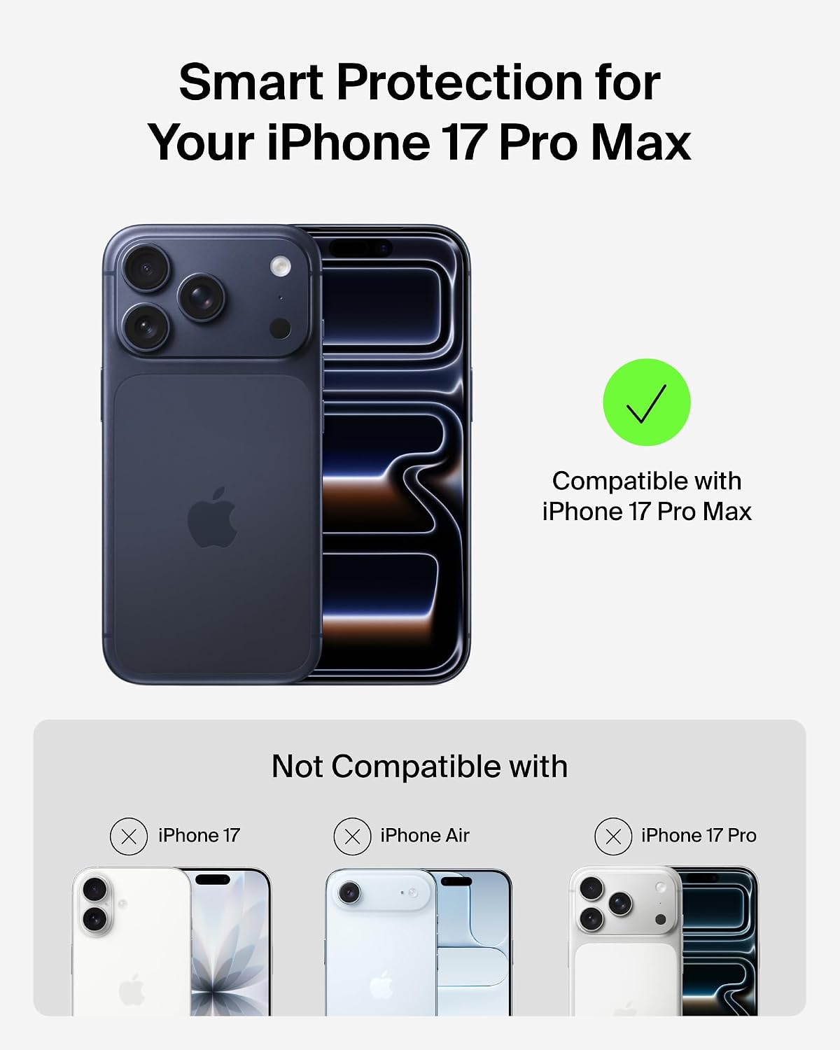 Belkin SheerForce Grip MagSafe Compatible iPhone 17 Pro Max Case with Slim Design & Anti-Slip Side Lines - Magnetic, Transparent, & Shockproof Protective iPhone Case - Blue