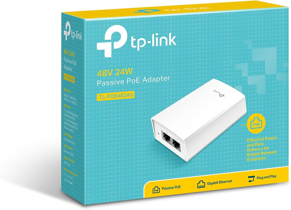 TP-Link TL-POE4824G 48V Passive PoE Adapter Gigabit Ethernet Wall-Mountable